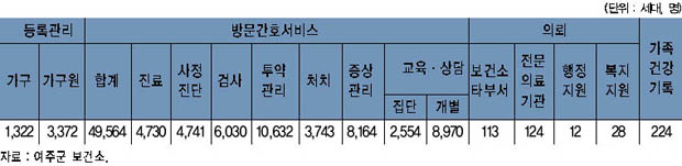 방문 보건사업 실적 이미지