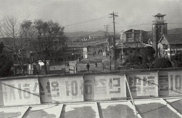 옛 여주군청 옥상에서 촬영한 군청 앞 도로 모습 이미지